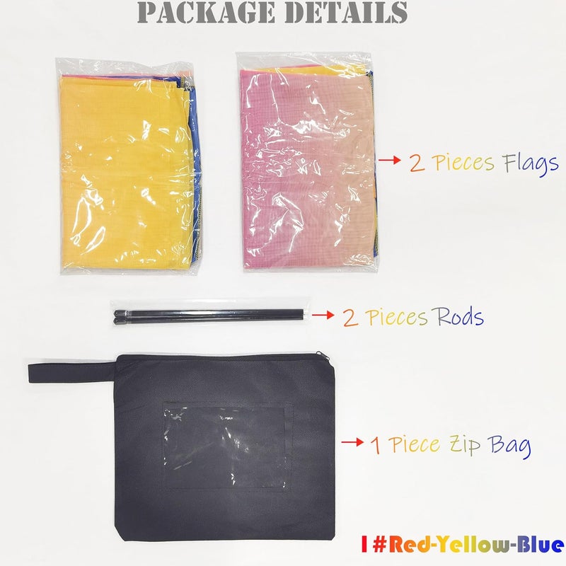 MUNAFIE Worship Flags for Dance Church,Praise Dance Flags for Worship Set(2 Flags+ 2 Flexi Rods+1 Storage Bag) 1#RED-YELLOW-BLUE - Image 3